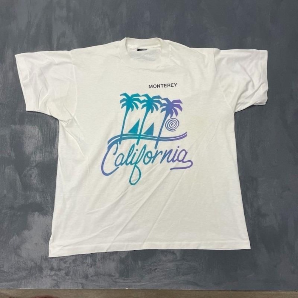 Vintage Single Stitch Graphic T Shirt Men Large White 1990s Fruit of the Loom